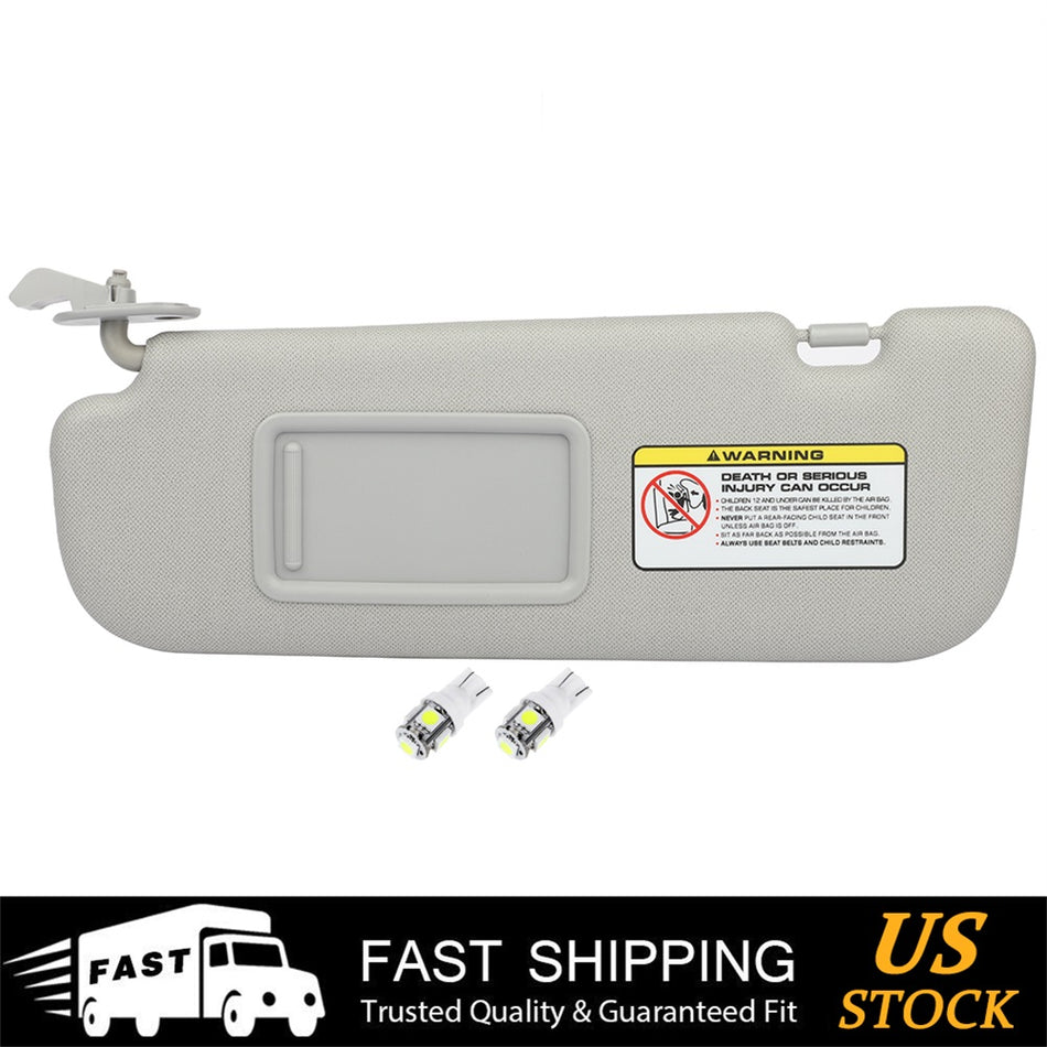 Car Sun Visor Left Gray For Hyundai Elantra MD 11-15 + License Plate Light Free
