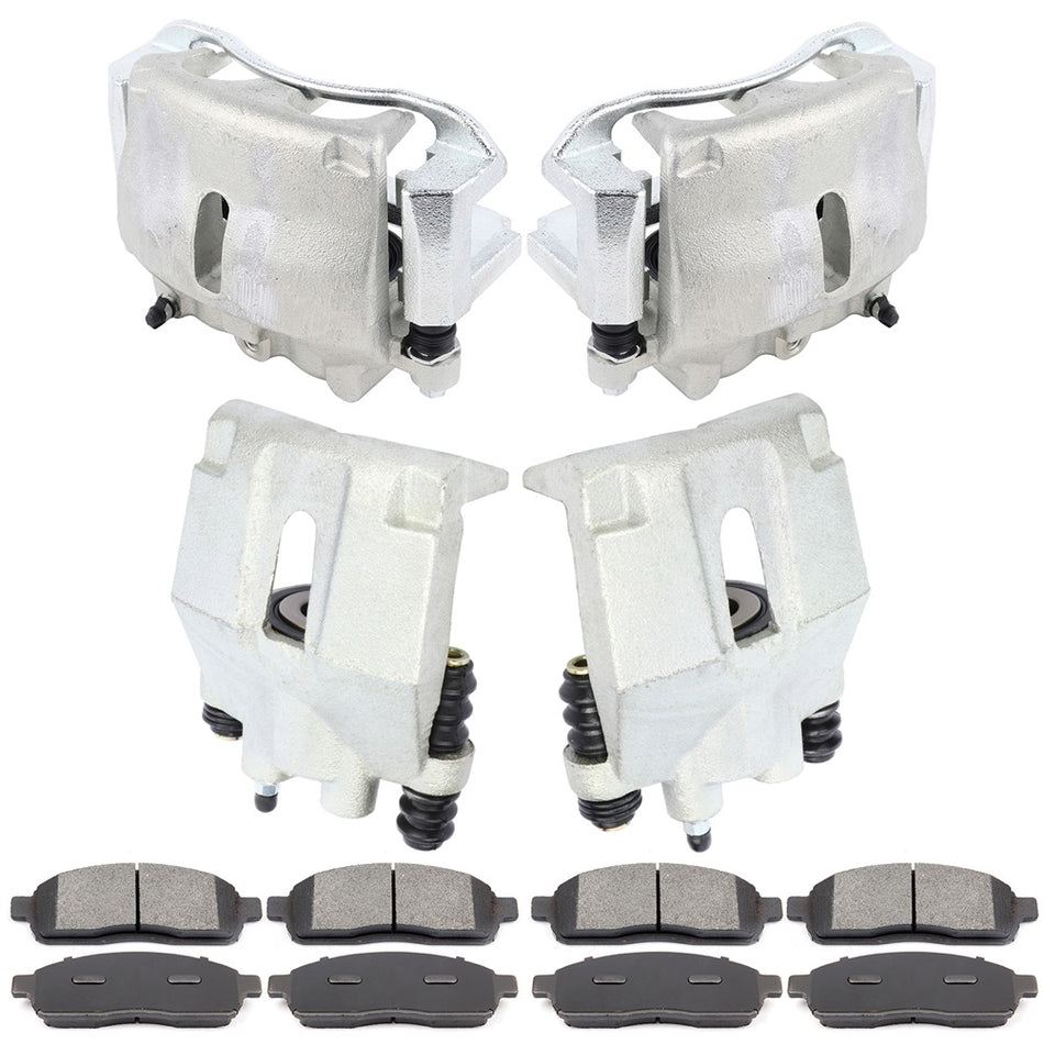 Front Rear Brake Calipers And Ceramic Pads For Ford F-150 Lincoln Mark LT