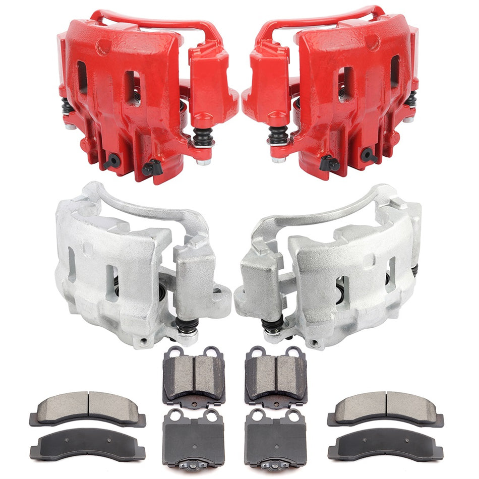Front Rear Brake Calipers Ceramic Pads For Ford F-250 F-350 Super Duty 2000-2004