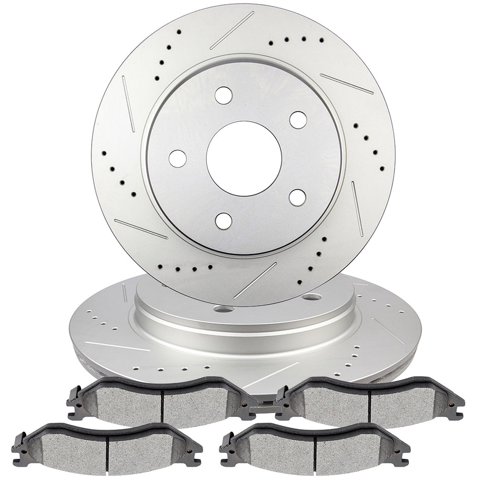 2004-2006 Dodge Ram 1500 Front Brake Rotors And Ceramic Pads