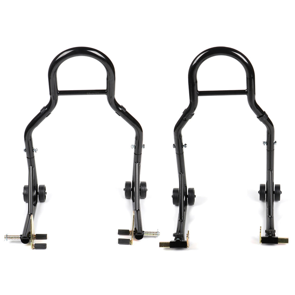 Front & Rear Motorcycle Bike Stand Forklift Paddock Swing arm Spool Wheel Lift