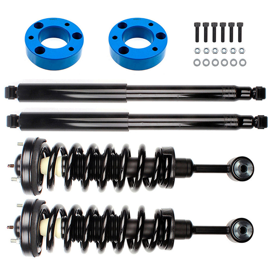 Front Struts Coil Spring & Rear Shocks & 2.5 inch Front Leveling Kit For Ford F-150