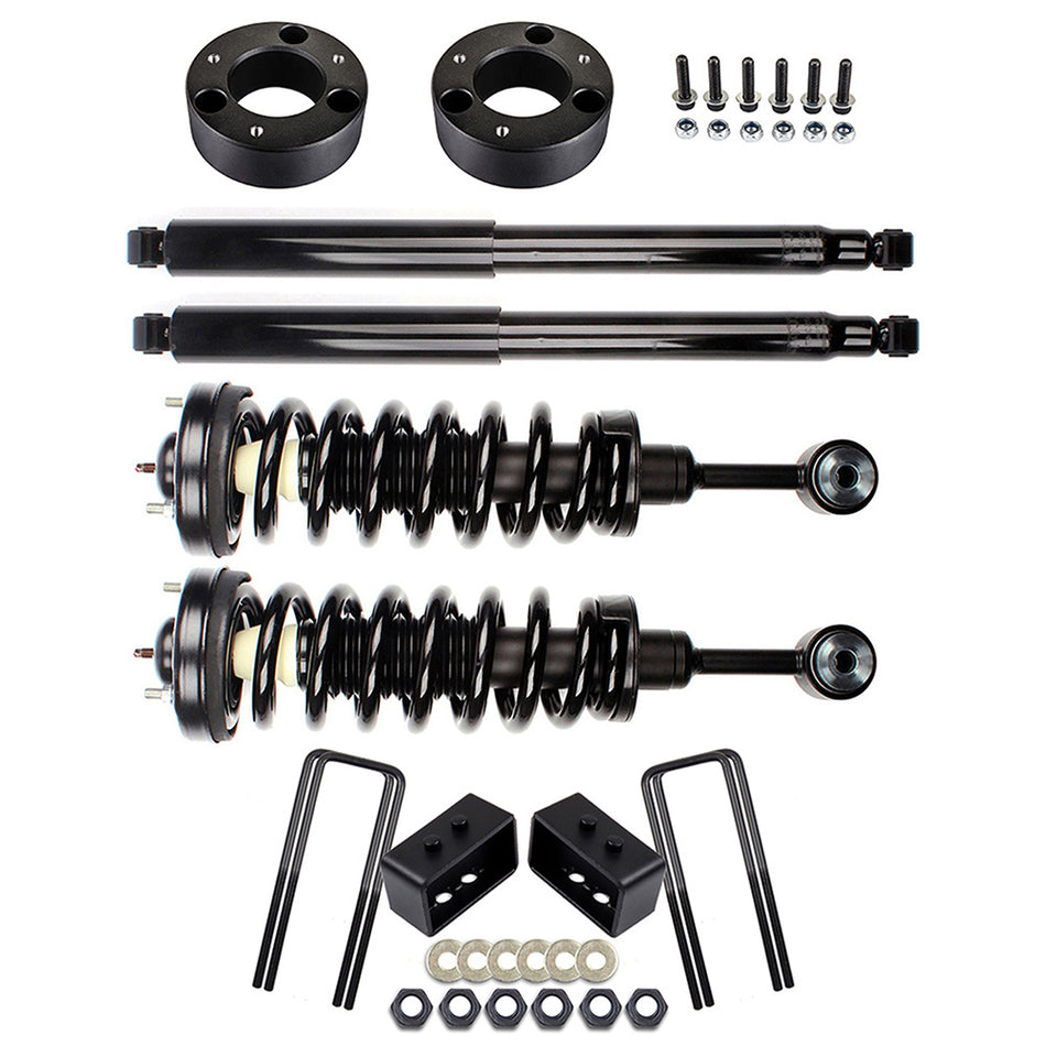 3 inch F + 3 inch R Leveling Kit & Front Struts Coil Spring & Rear Shocks For Ford F-150