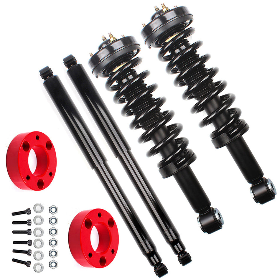 2.5 inch Front Red Leveling Kit Front Struts & Rear Shocks For Ford F-150 2009-2012