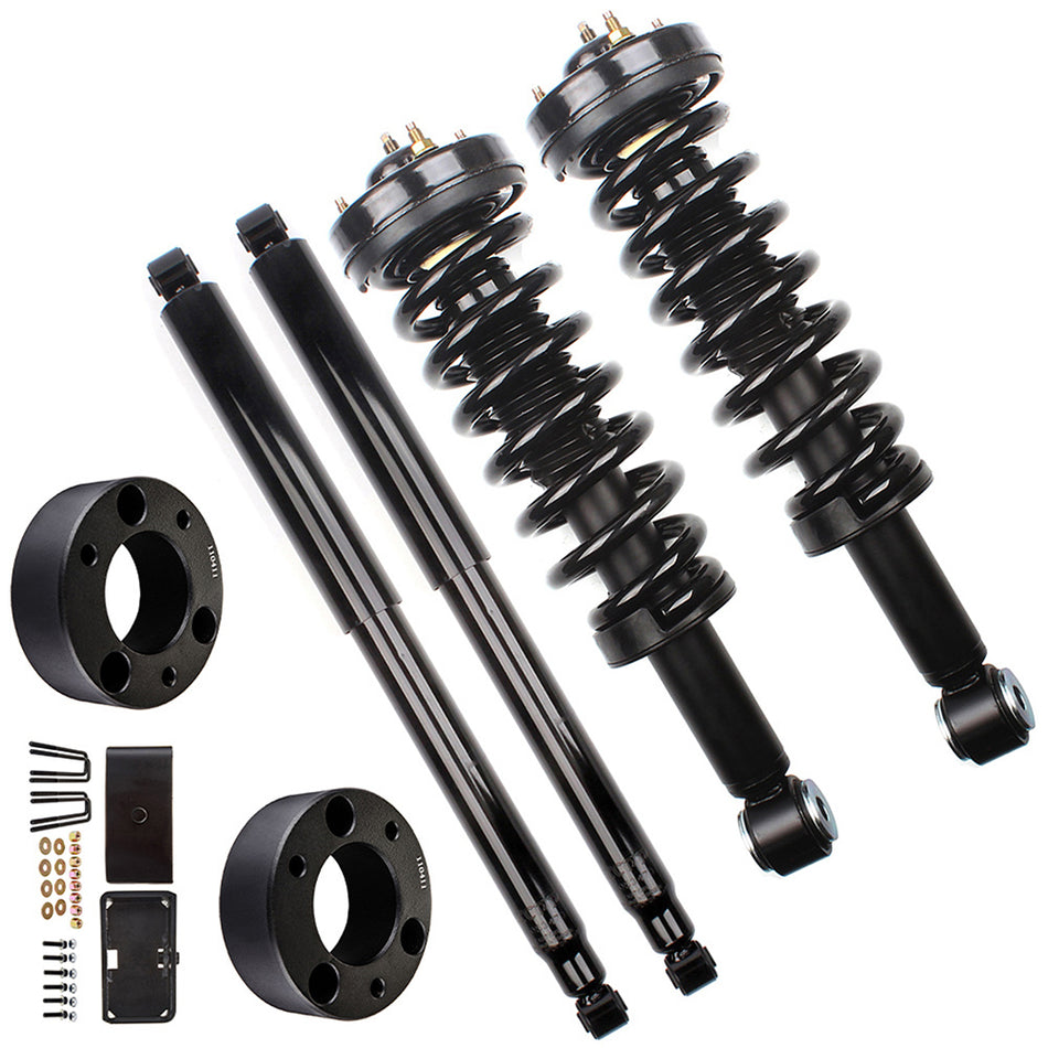 For 2009-2012 Ford F-150 3 inch F 2 inch R Leveling Kit & Front Struts & Rear Shocks