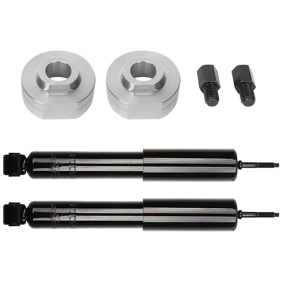 2 inch Front Leveling Kit Silver & Front Shocks Struts For Ford F-150 1985-1996 4WD