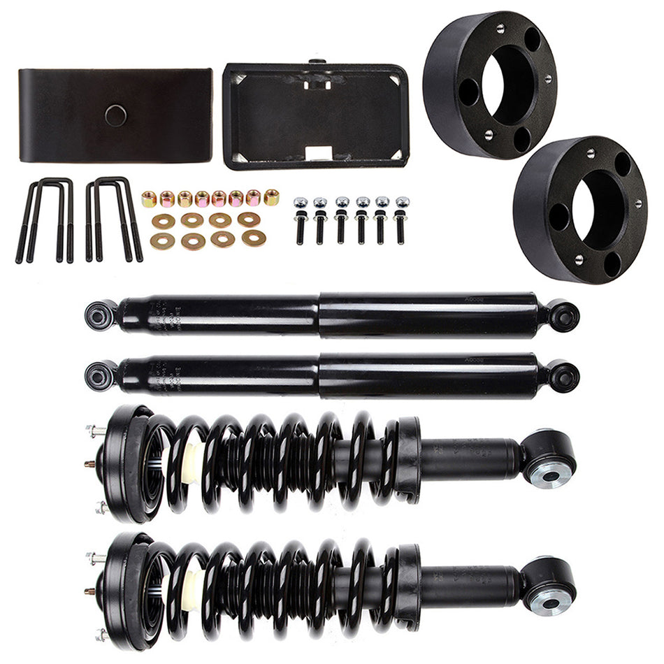 3 inch F + 2 inch R Leveling Kit & Front Struts & Rear Shocks For Ford F-150 2004-2008