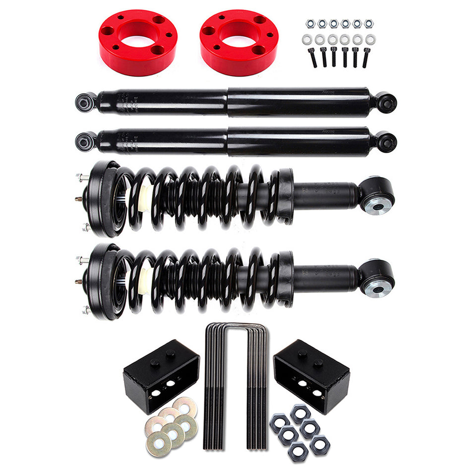 2.5 inch F + 2 inch R Leveling Kit & Front Struts & Rear Shocks For Ford F-150 2004-2008