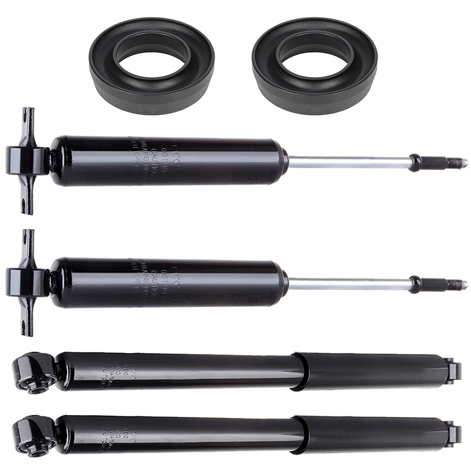 1.5 inch Front Leveling Lift Kit & 4X Shocks Struts For Dodge Ram 1500 2500 3500 2WD