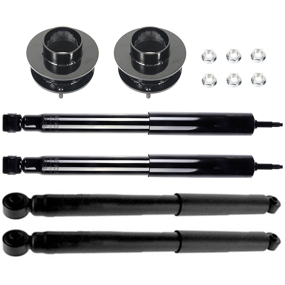 2.5 inch Front Leveling Kit & Full Set Shocks Struts For Dodge Ram 1500 2500 94-2001