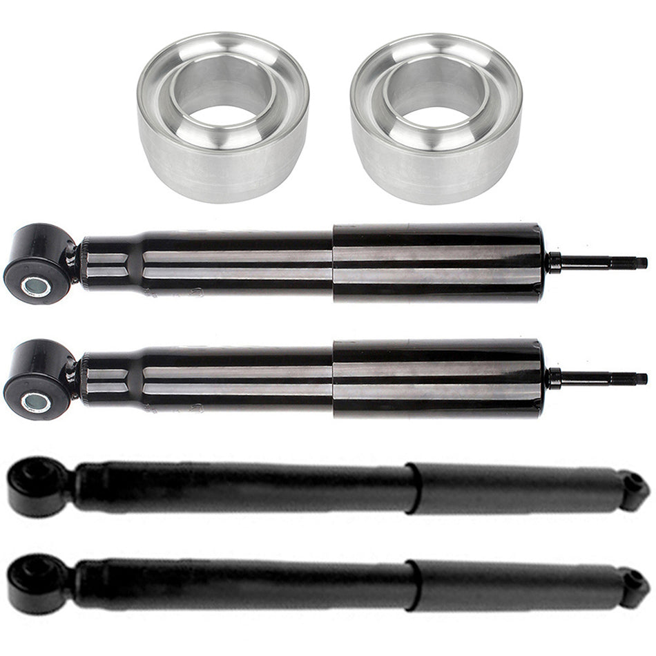2X 3 inch Front Leveling Lift Kit Silver & 4X Struts Shocks Fits Dodge Ram 1500 2WD