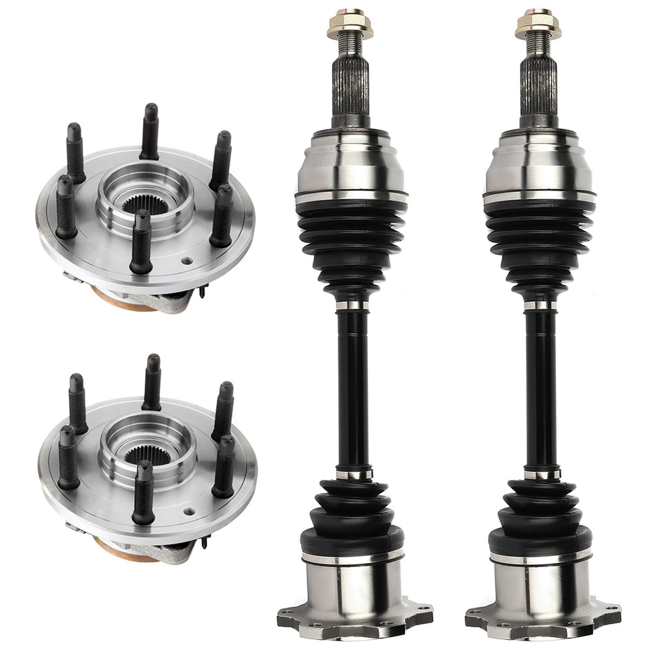 4WD Front CV Axle Shaft Wheel Bearing Hub For Silverado1500 Suburban Escalade
