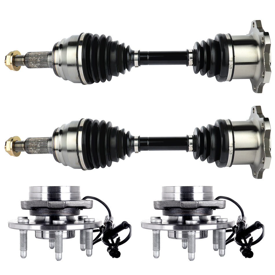 02-06 Cadillac Escalade 00-06 GMC Yukon Front Wheel Bearing and Hub and CV Axle Shaft