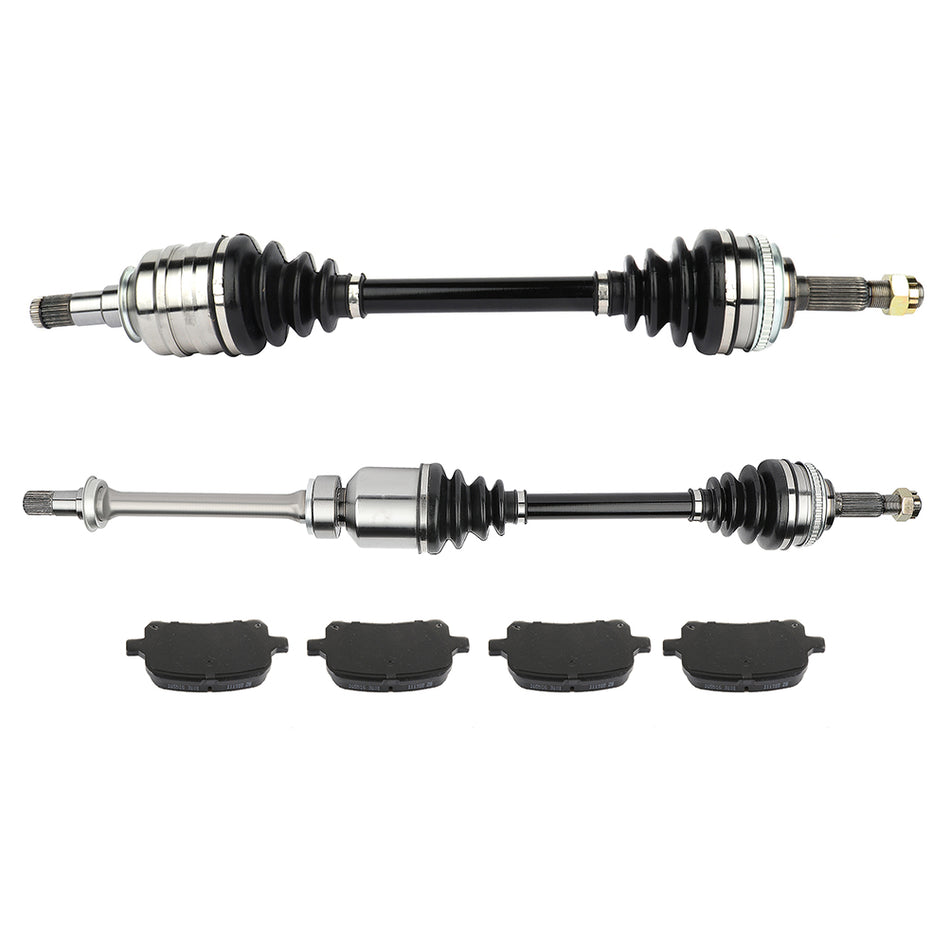 for Toyota Solara SE 2.2L 1999-2001 Front Brake Ceramic Pads + CV Axle Shaft