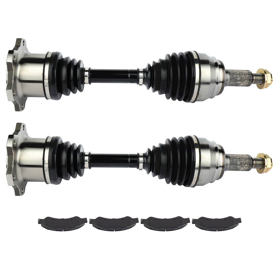 for Chevrolet Silverado 1500 4.8L 2005-2006 Front Brake Ceramic Pads + CV Axle