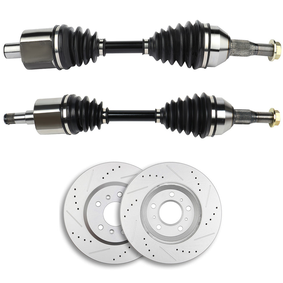 for Chevrolet Impala LTZ LT 3.9L 2006-2009 Front Brake Discs Rotors + CV Axle