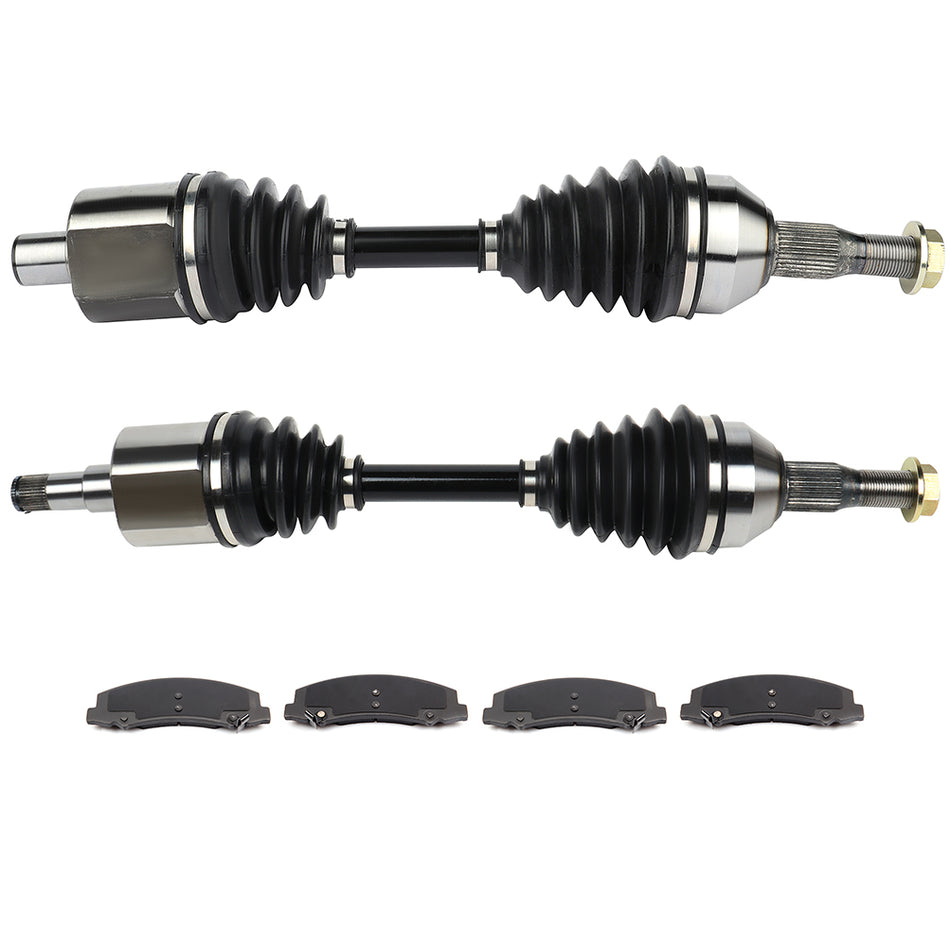 for Chevrolet Monte Carlo LS 3.5L 2006-2007 Front Brake Ceramic Pads + CV Axle
