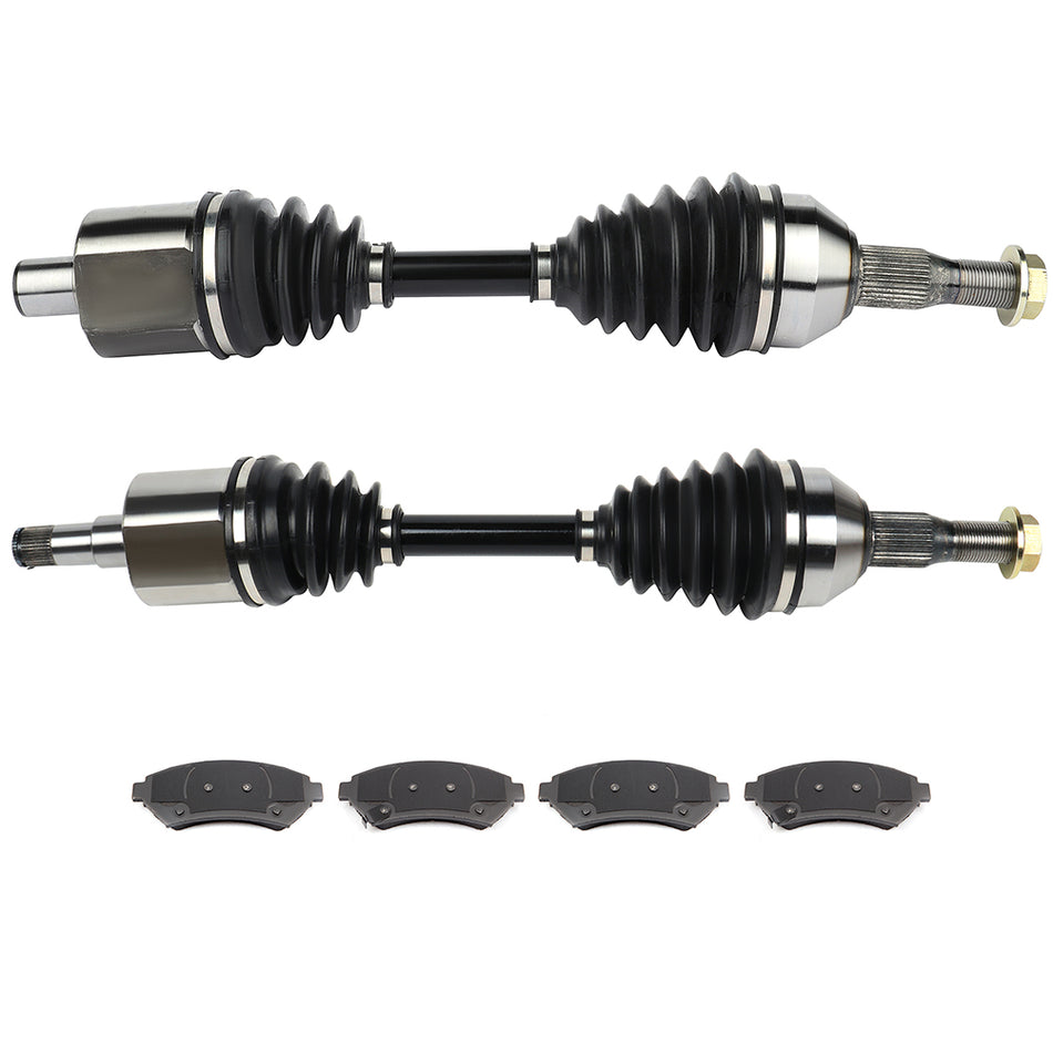for Chevrolet Monte Carlo 3.4L 3.8L 2000-05 Front Brake Ceramic Pads + CV Axle
