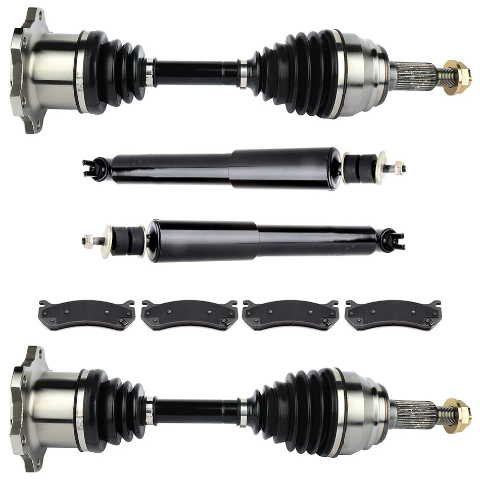 Front CV Axle & Brake Pads & Struts for Chevrolet Silverado 1500 WT 4.8L 2002-04