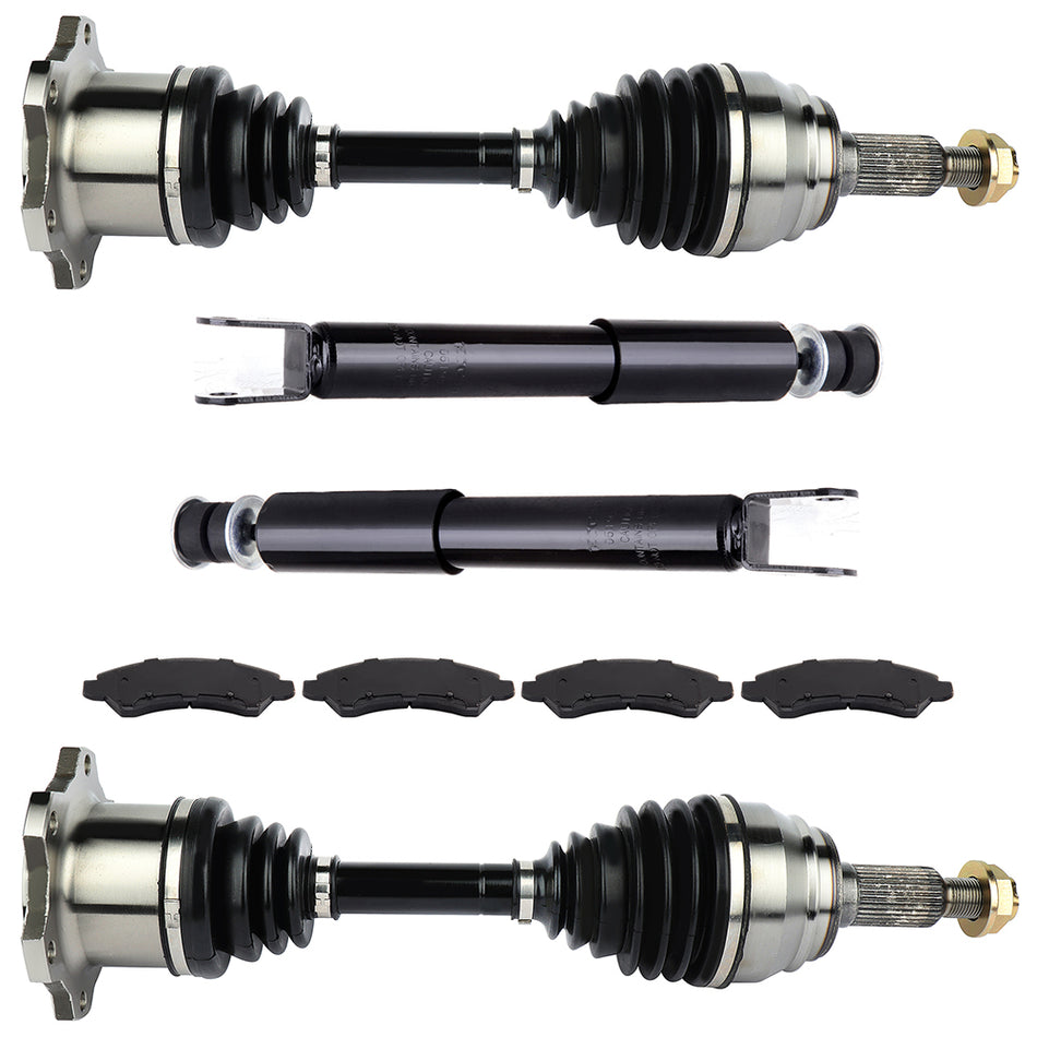 Front CV Axle & Brake Pads & Struts for Chevrolet Silverado 1500 6.0L 2005-2006