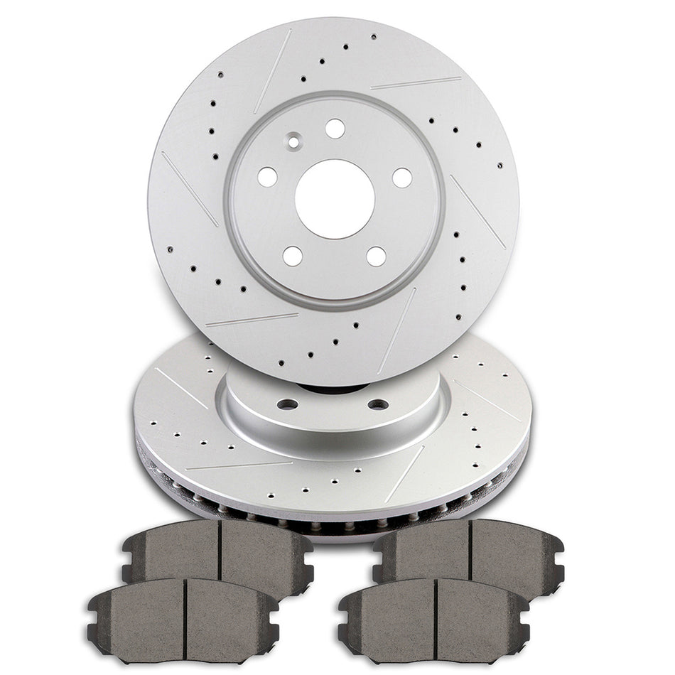 Front Brake Rotors Ceramic Pads 10-17 GMC Terrain 14-18 Chevrolet Impala
