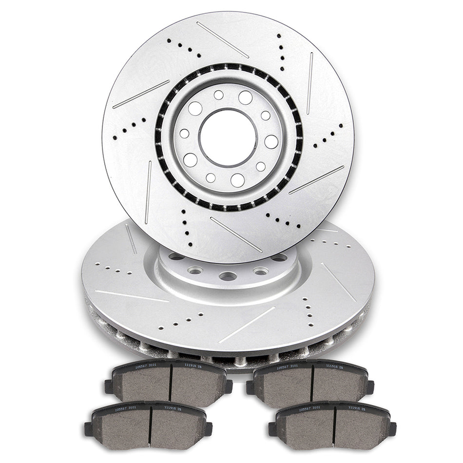 2013-2016 Dodge Dart Front Discs Brake Rotors and Ceramic Pads