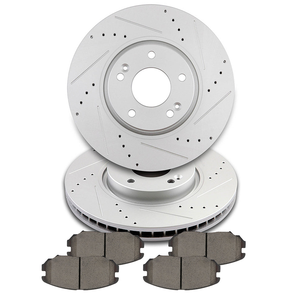 2006-2008 Hyundai Sonata Brake Rotors Ceramic Pads Front 298.4mm 5Lugs 6Pcs