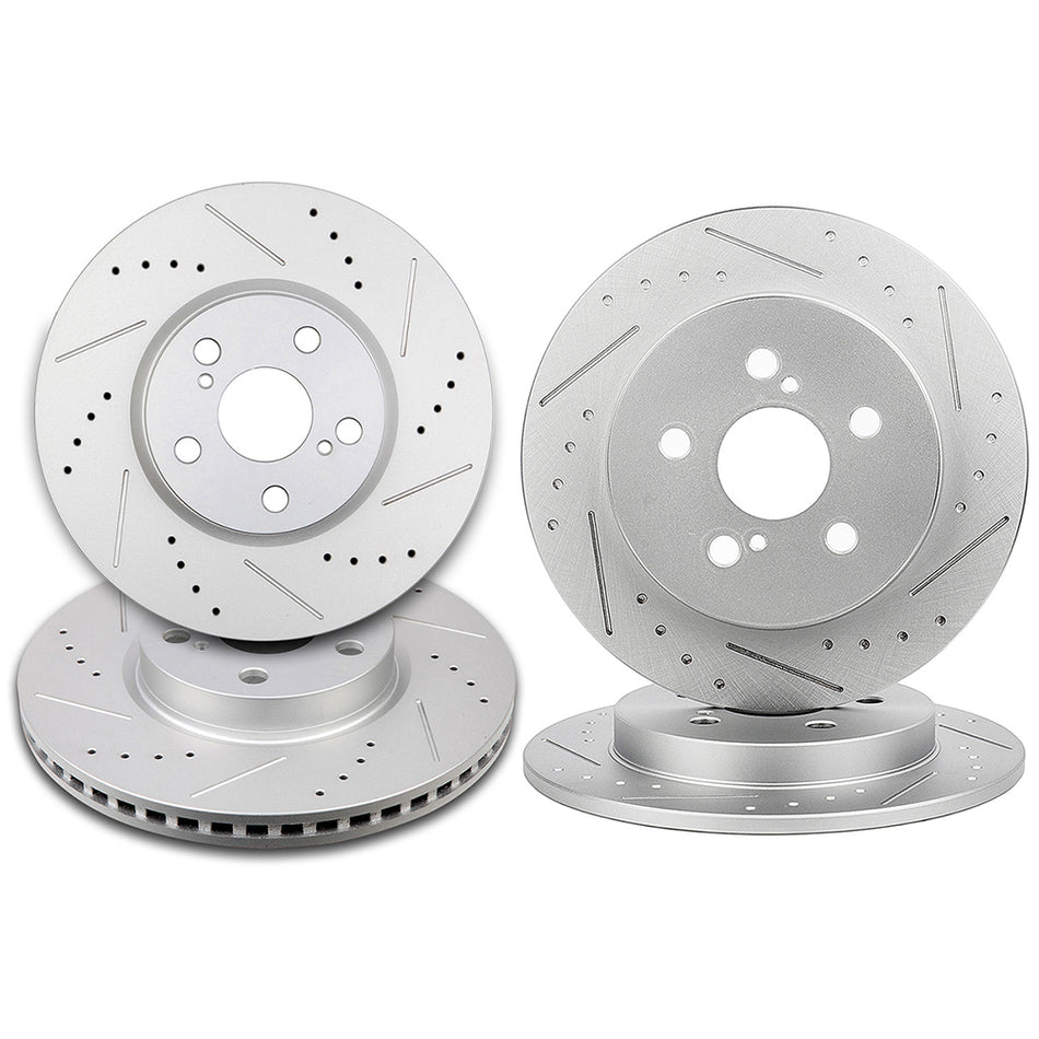 Brake Rotors Front Rear For 09-20 Pontiac Vibe 09-19 Toyota Corolla