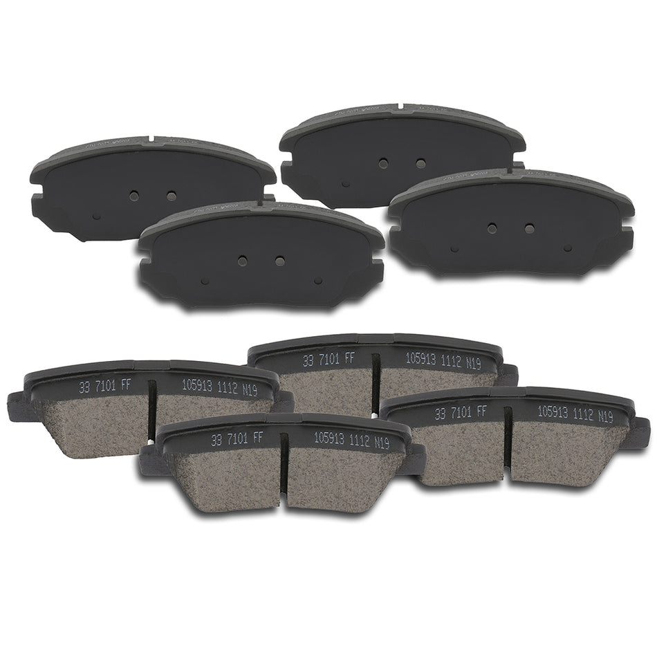 Front And Rear Ceramic Pads Kit 10-11 Hyundai Azera 08-10 Hyundai Sonata
