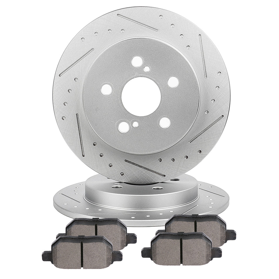 Brake Rotors Ceramic Pads Rear For 11-16 Lexus CT200h 16 Toyota Corolla