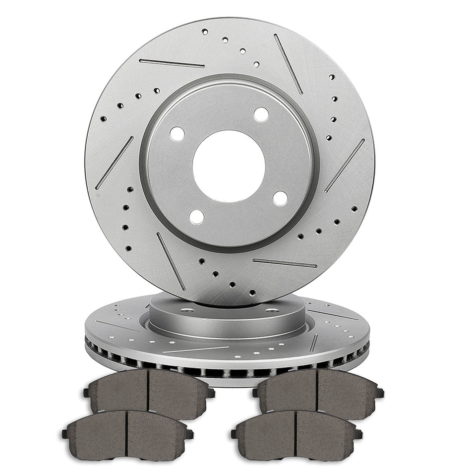 Front 279.4mm Brake Rotors Ceramic Pads For 07-12 Nissan Sentra Nissan Versa
