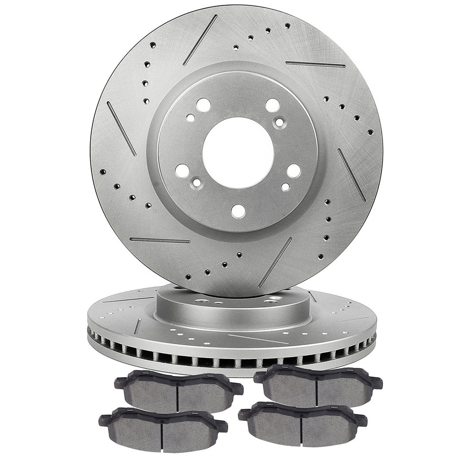 Front Brake Rotors & Pads Set For 06-12 Mitsubishi Eclipse 04-09 Galant 6Pcs