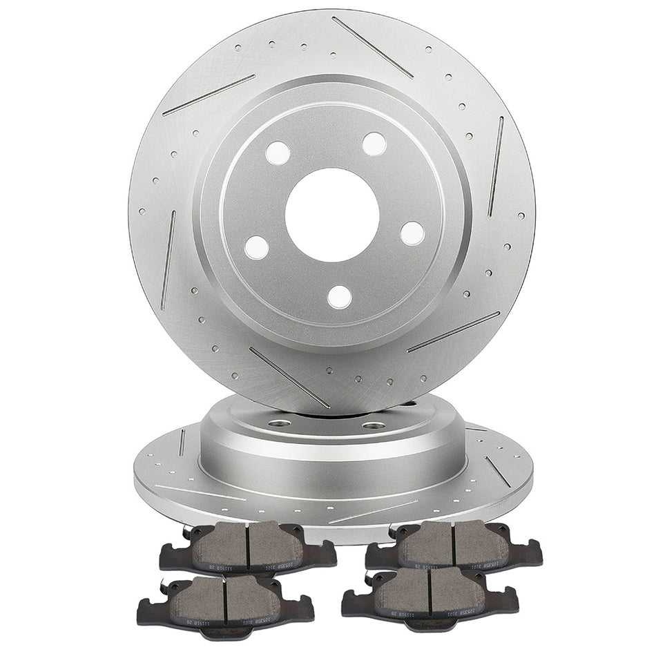 Rear Brake Pads And 330.2mm Rotors For 11-18 Dodge Durango Jeep Grand Cherokee