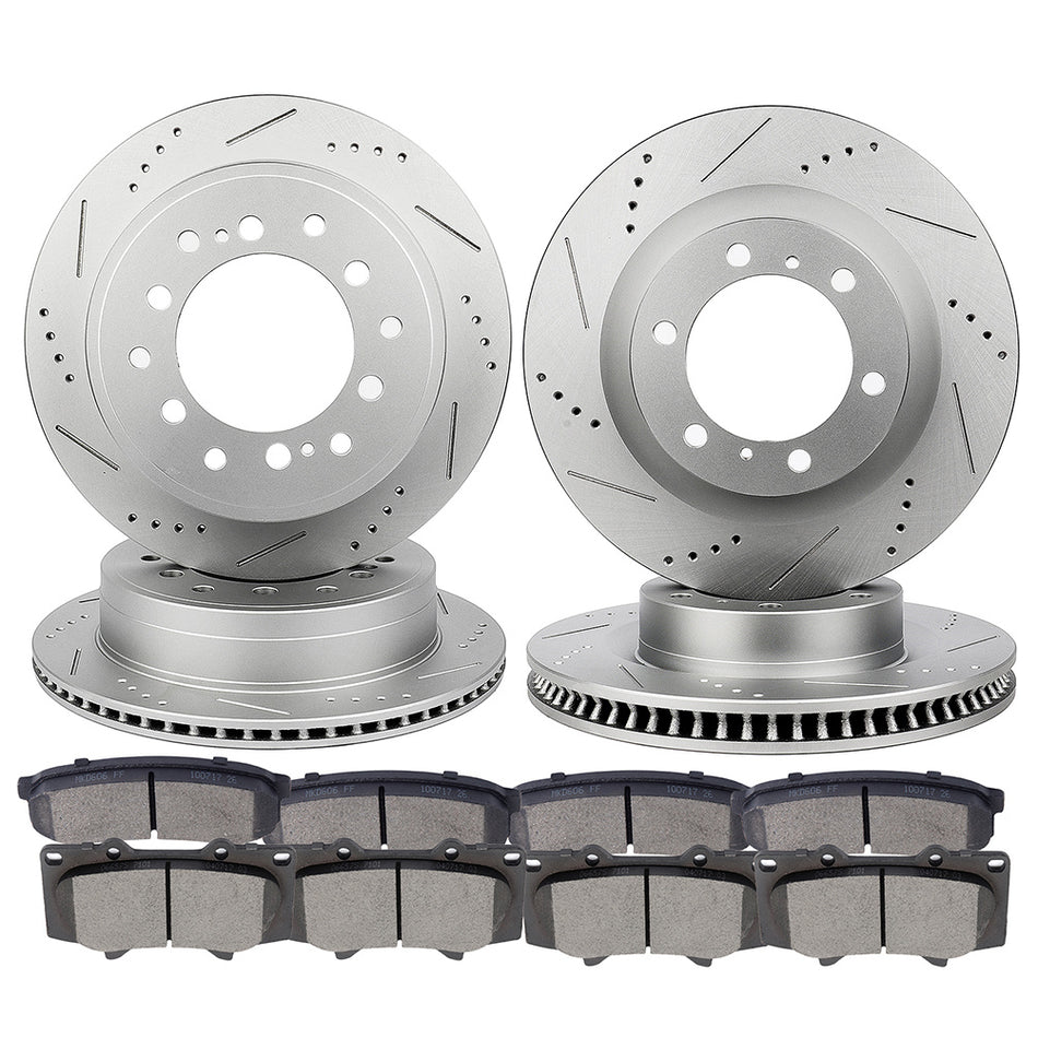 Ceramic Brake Pads And Rotors Front Rear 10-18 Toyota 4Runner 10-17 Lexus GX460
