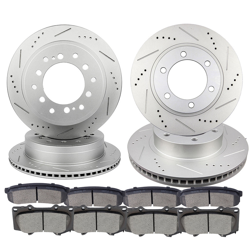 2010-2014 Toyota FJ Cruiser Ceramic Brake Pads And Rotors Front Rear