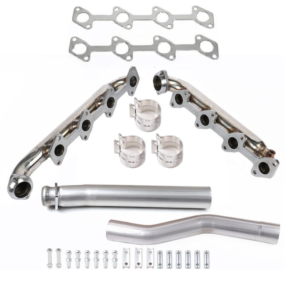 2003-2007 Ford Powerstroke F250 F350 6.0L Exhaust Manifold Header + Muffler Cat Pipe