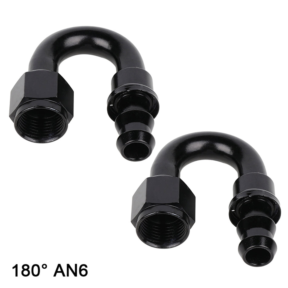 6AN Push Lock Hose Fitting Adapter For Oil/Air/Fuel Line Hose
