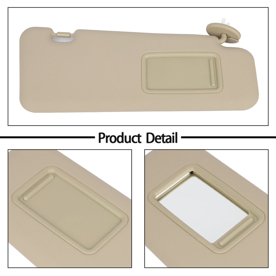 For Toyota 08-13 Highlander Passenger Driver Side Beige Sun Visor Pair W/sunroof