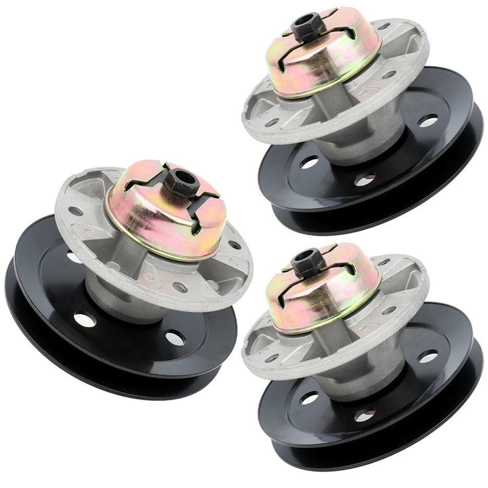 3 Spindle Assembly W/Pulley For John Deere Lx Gt 48 inch 54 inch Decks Am121229 Am121342