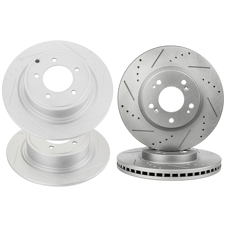 Brake Rotors Kit Front And Rear For 08-16 Mitsubishi Lancer 08-15 Mitsubishi Outlander