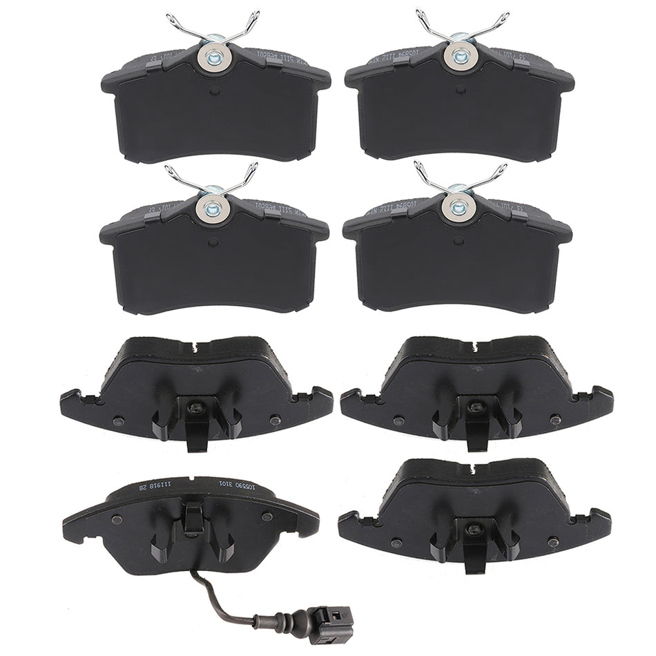 Front And Rear Ceramic Pads Kit For 10-13 Audi A3 11-18 Volkswagen Jetta 8pcs