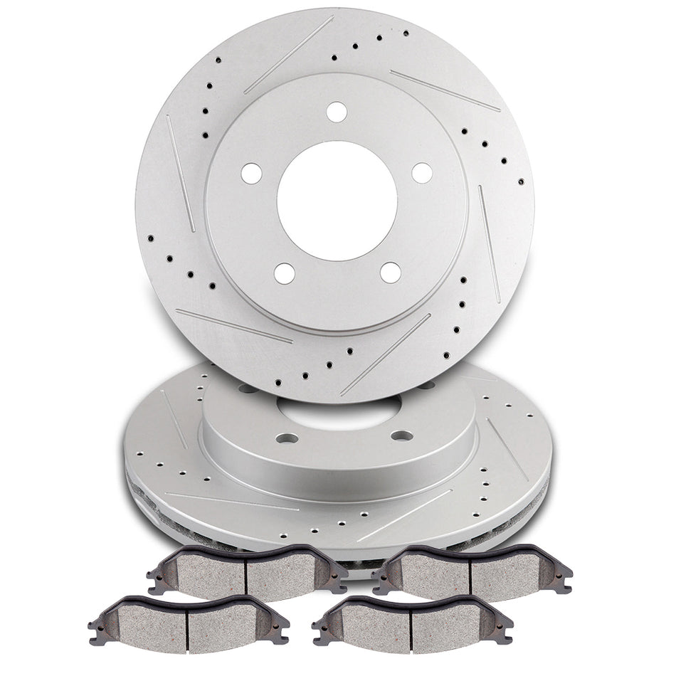Front Brake Rotors & Pads Kit 6 Pcs For 1999-2003 Ford F150 04 F150 Heritage