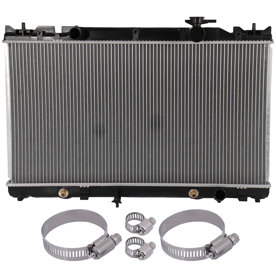 Radiator 2436 with Universal Oil Hose Clamps Kit for 2002-2006 Toyota Camry
