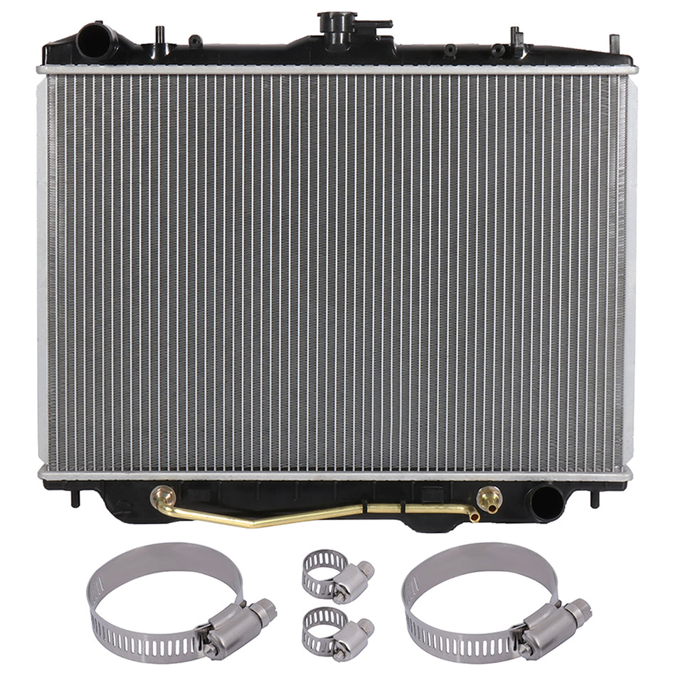 Radiator 2195 with Universal Oil Hose Clamps Kit for 1998-2002 Honda Passport