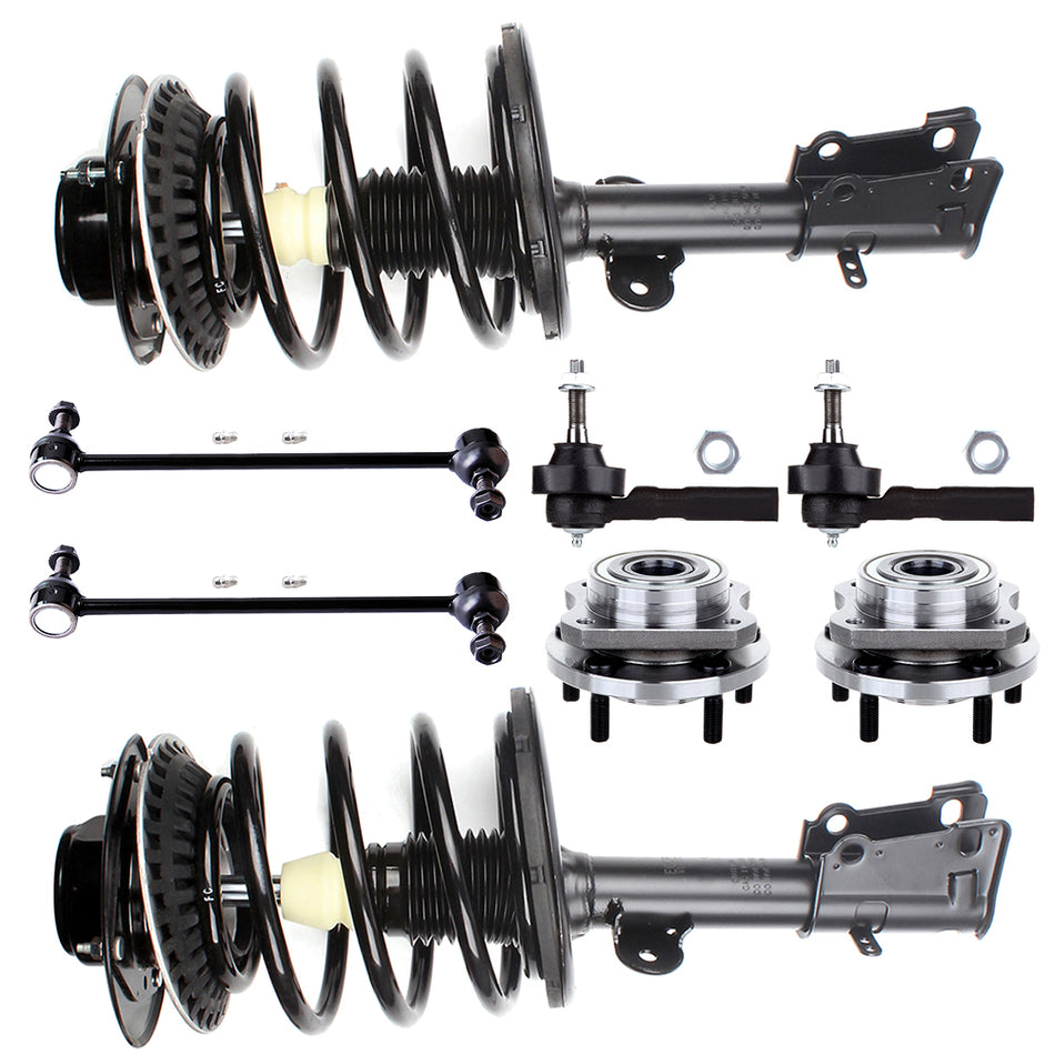 For Dodge Caravan 2001-2004 8pc Front Complete Strut Hub Bearing Suspension Kit