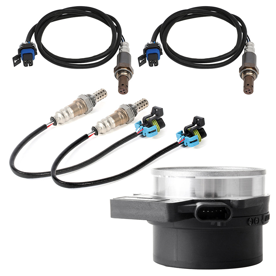 For GMC Sierra 1500 SLE 5.3L 06-07 4pcs Oxygen o2 02 Mass Airflow MAF Sensor 834717