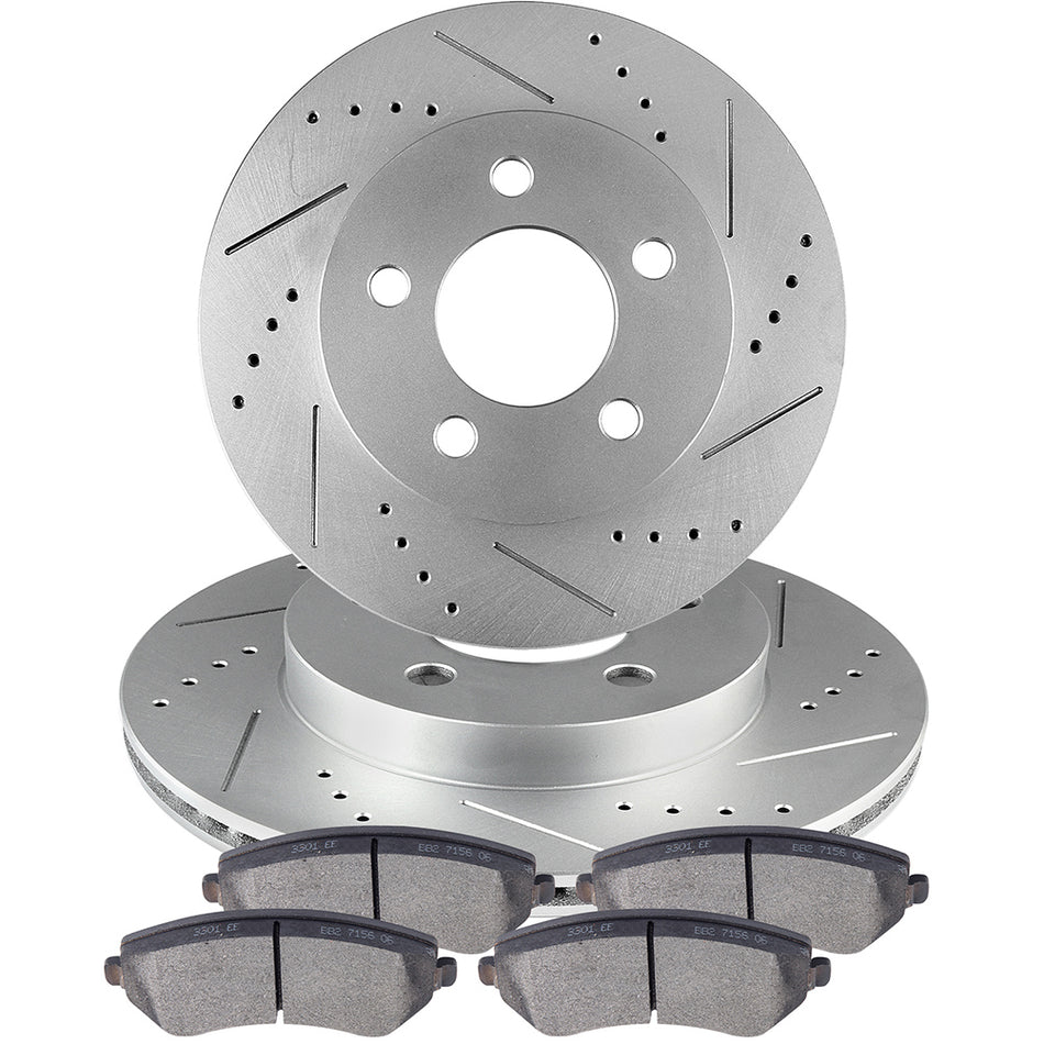2002-2007 Jeep Liberty Front 292.1mm 5 Lug Brake Rotors And Ceramic Pads