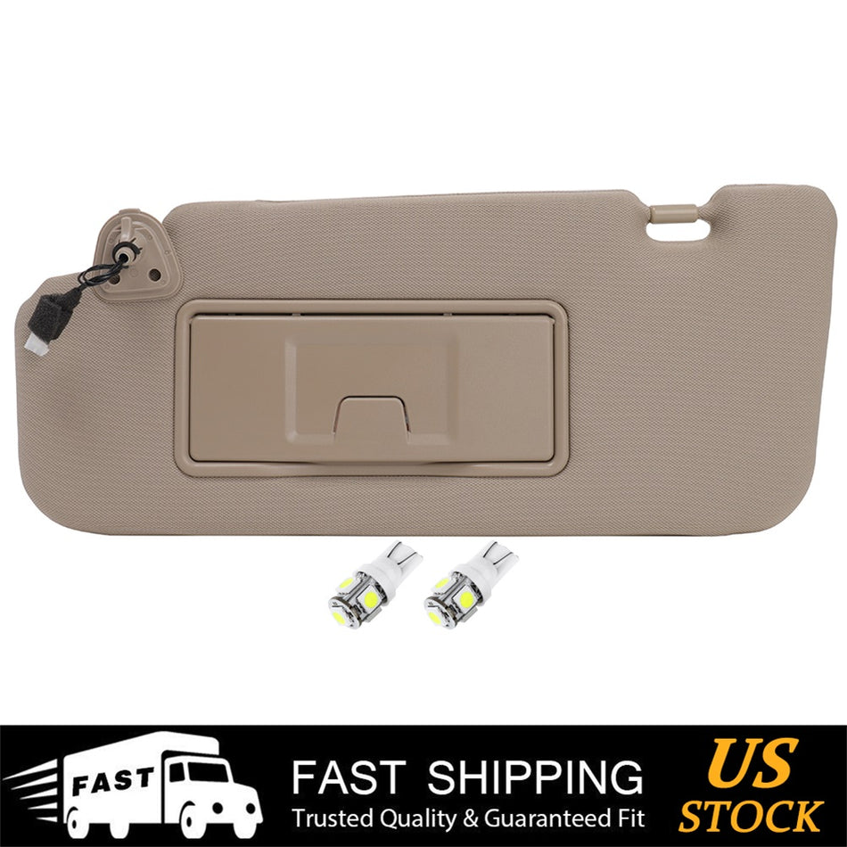 Sun Visor Beige LH For Nissan Murano 06-08 W/Lamp + License Plate Light Free