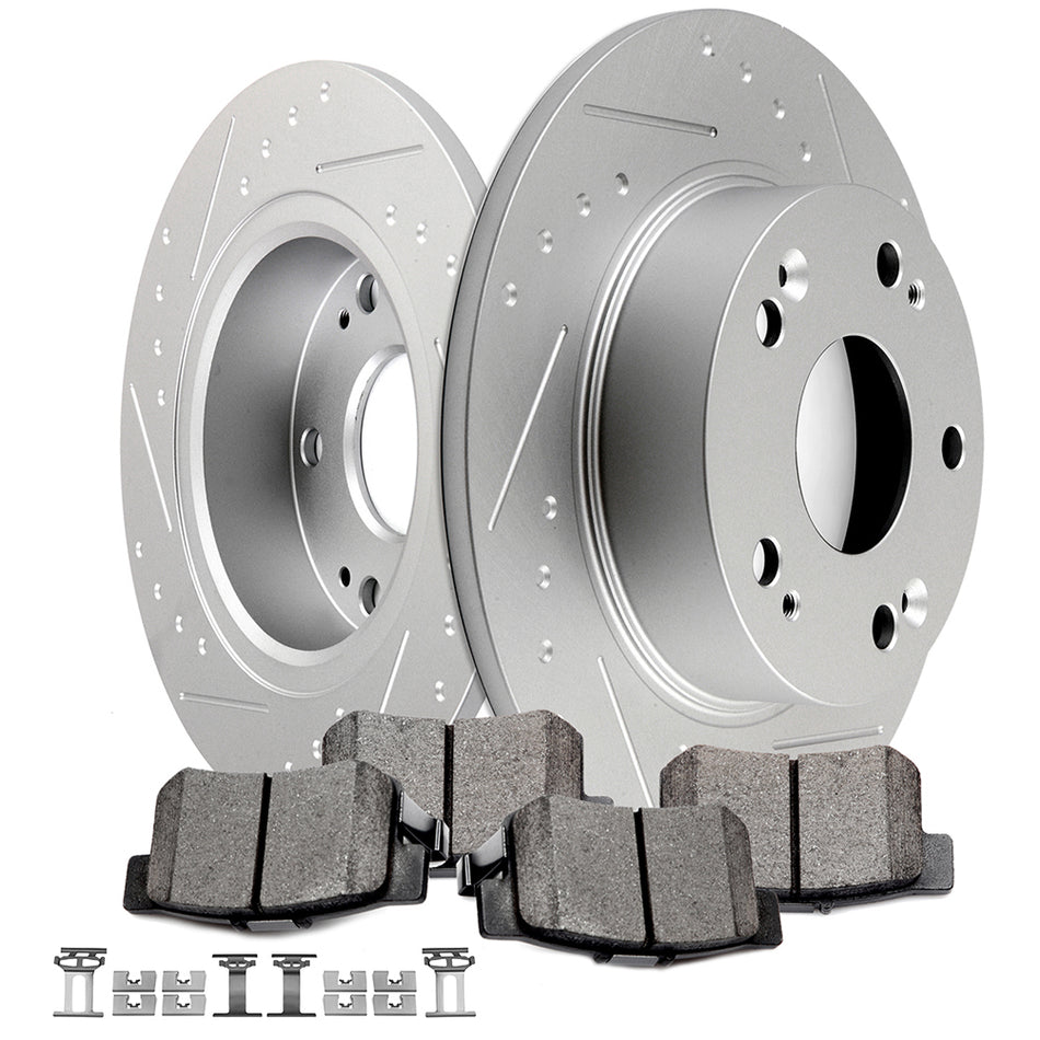 Brake Rotors Ceramic Pads With Hardware Rear 04-08 Acura TSX and 03-07 Honda Accord