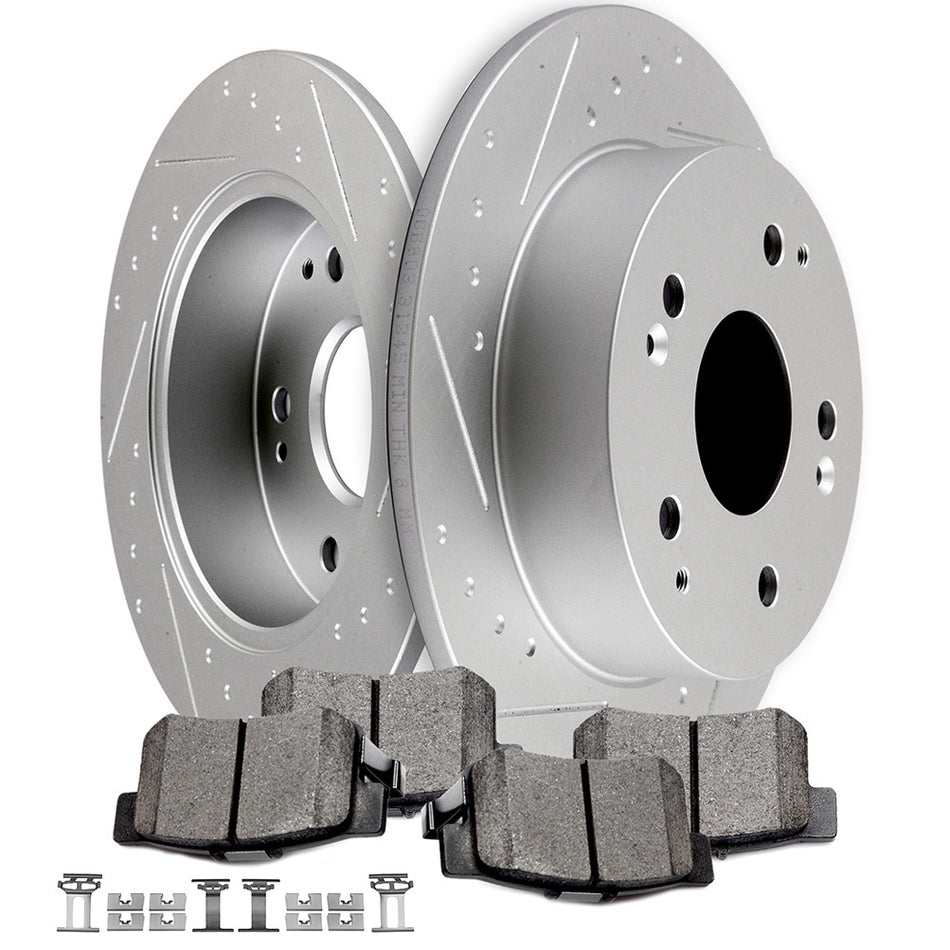 Brake Rotors Ceramic Pads W/ Hardware 02-06 Acura RSX 98-02 Honda Accord Rear 260mm 5Lugs